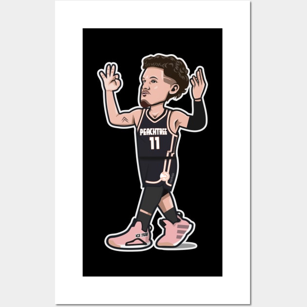 Trae Young Cartoon Style on City Edition Wall Art by ray1007